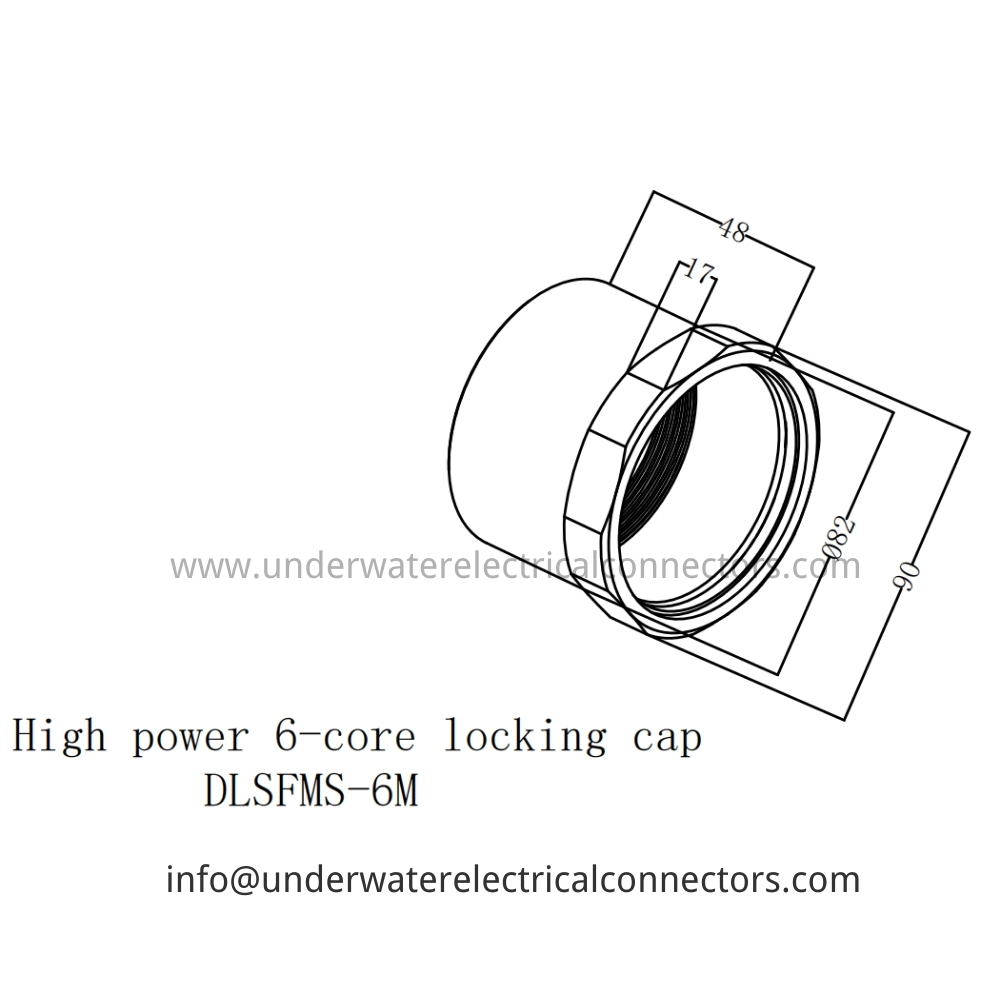 HYSF DLSFMS-6M High power 6-core locking cap Underwater Connector