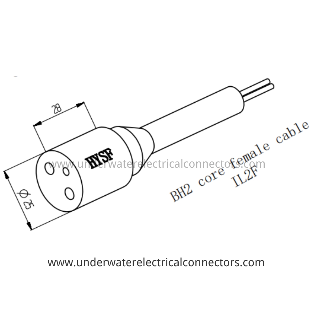 HYSF IL2F 2-Pin Female Inline Cable Underwater Connector