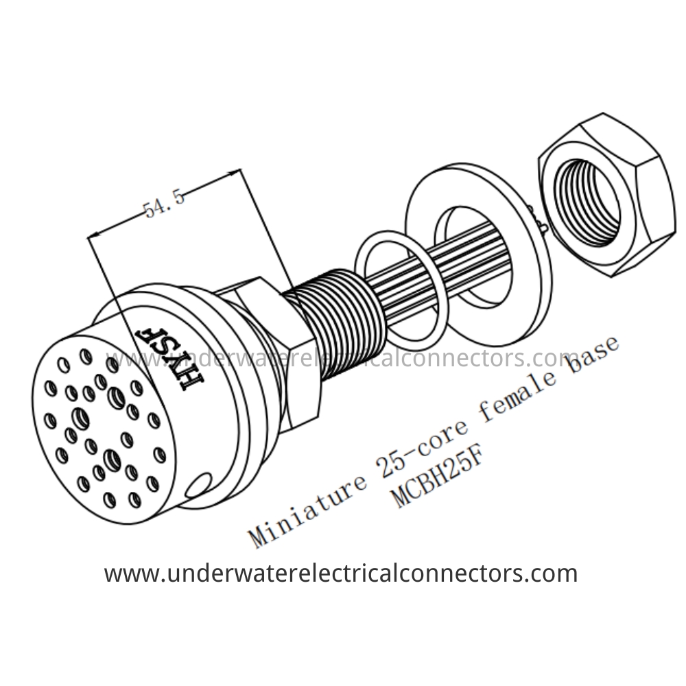 HYSF MCBH25F Miniature 25-core female base Underwater Connector