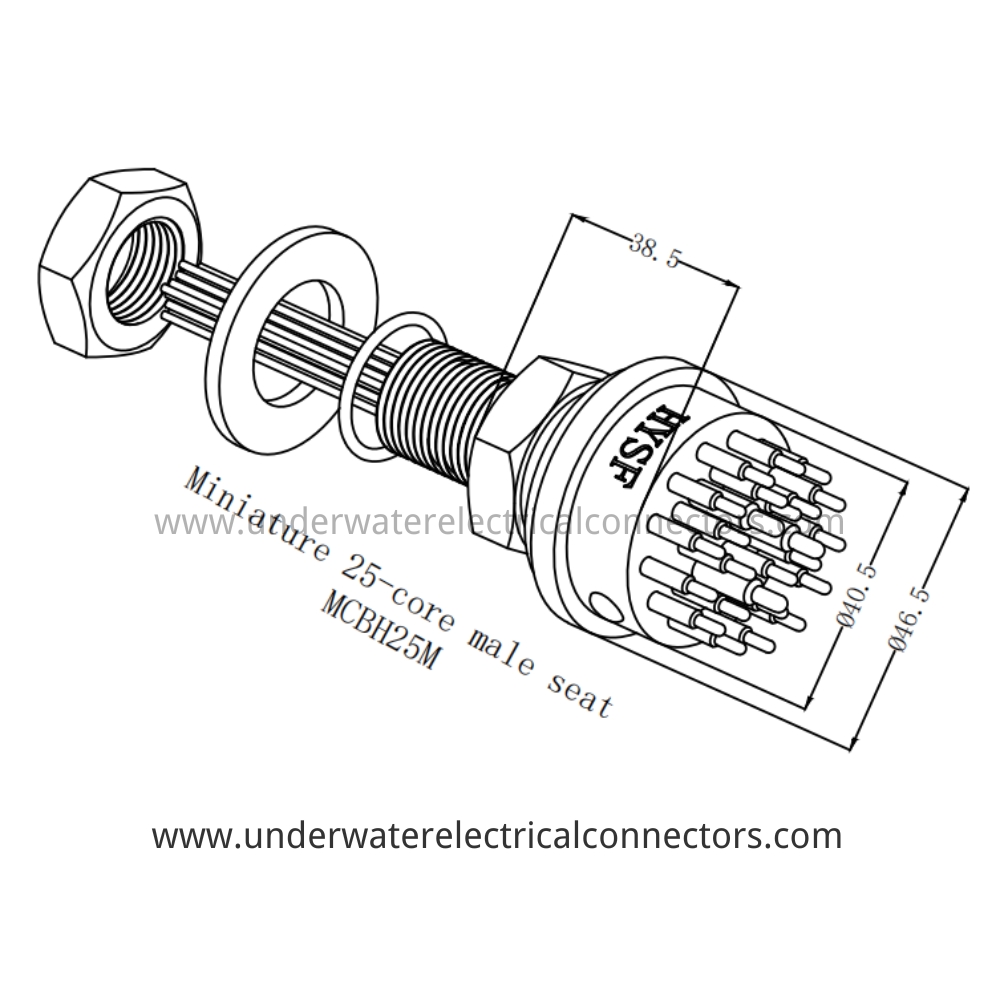 HYSF MCBH25M Miniature 25-core male seat Underwater Connector