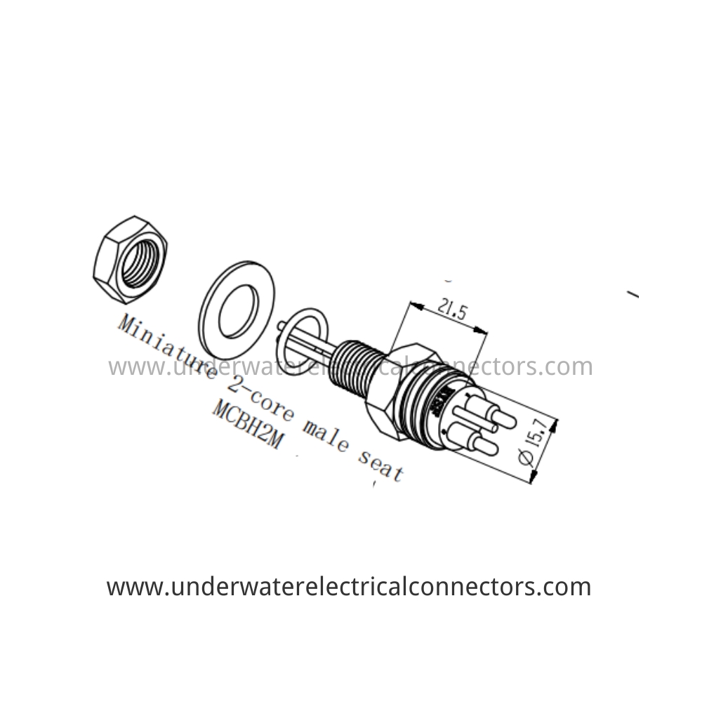 HYSF MCBH2M Miniature 2-core male seat Underwater Connector