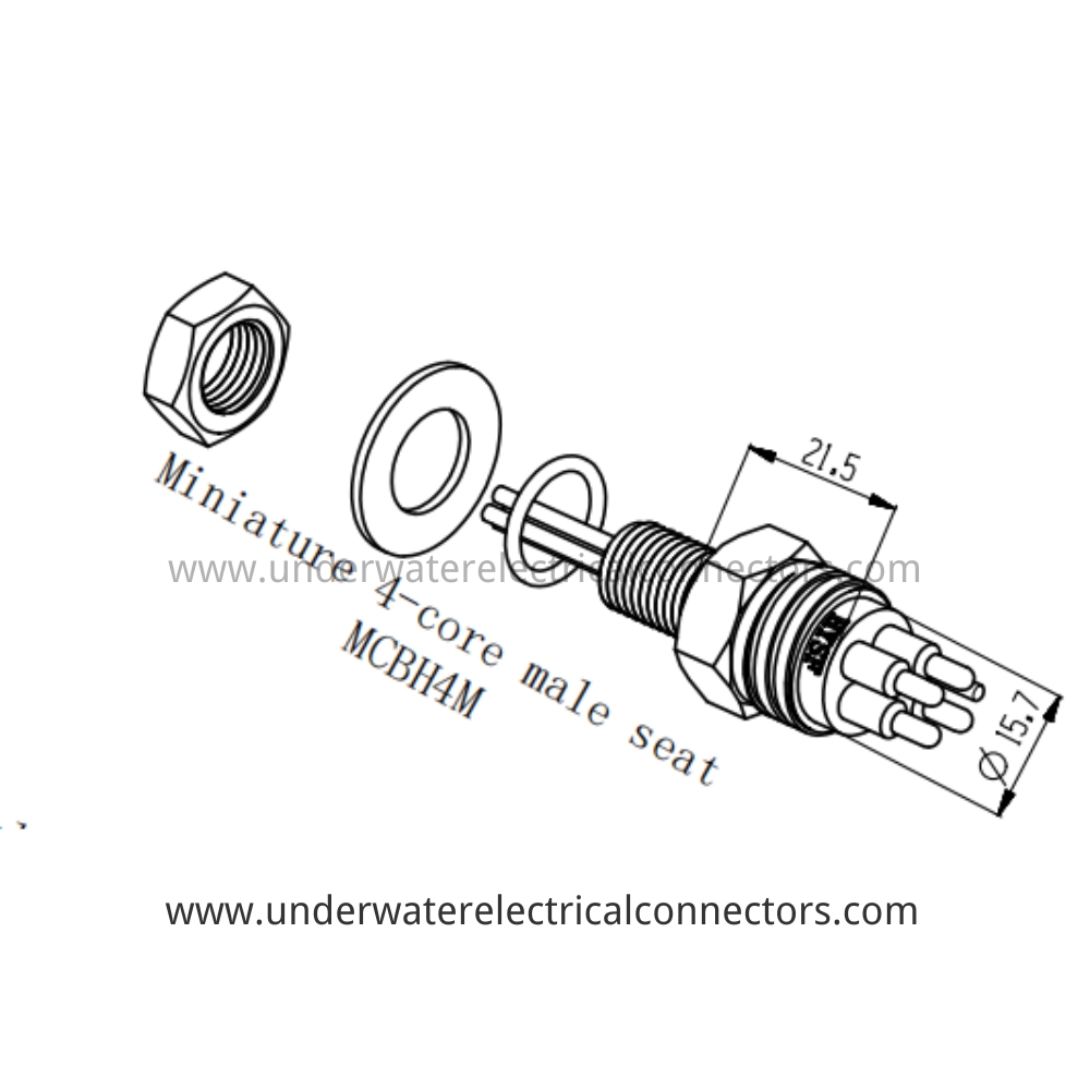HYSF MCBH4M Miniature 4-core male seat Underwater Connector