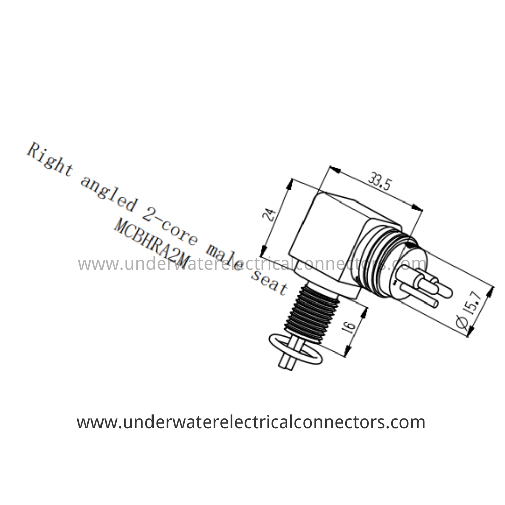 HYSF MCBHRA2M Right-angled 2-core male seat Underwater Connector