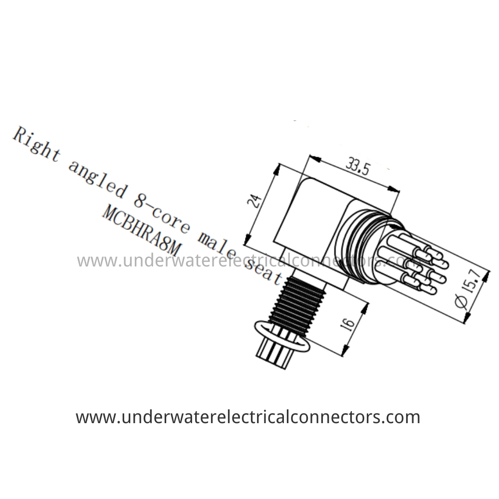 HYSF MCBHRA8M Right-angled 8-core male seat Underwater Connector