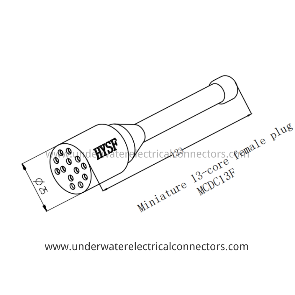 HYSF MCDC13F Miniature 13-core female plug Underwater Connector