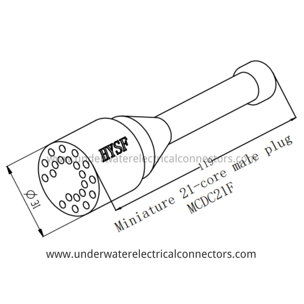 HYSF MCDC21F Miniature 21-core female plug Underwater Connector