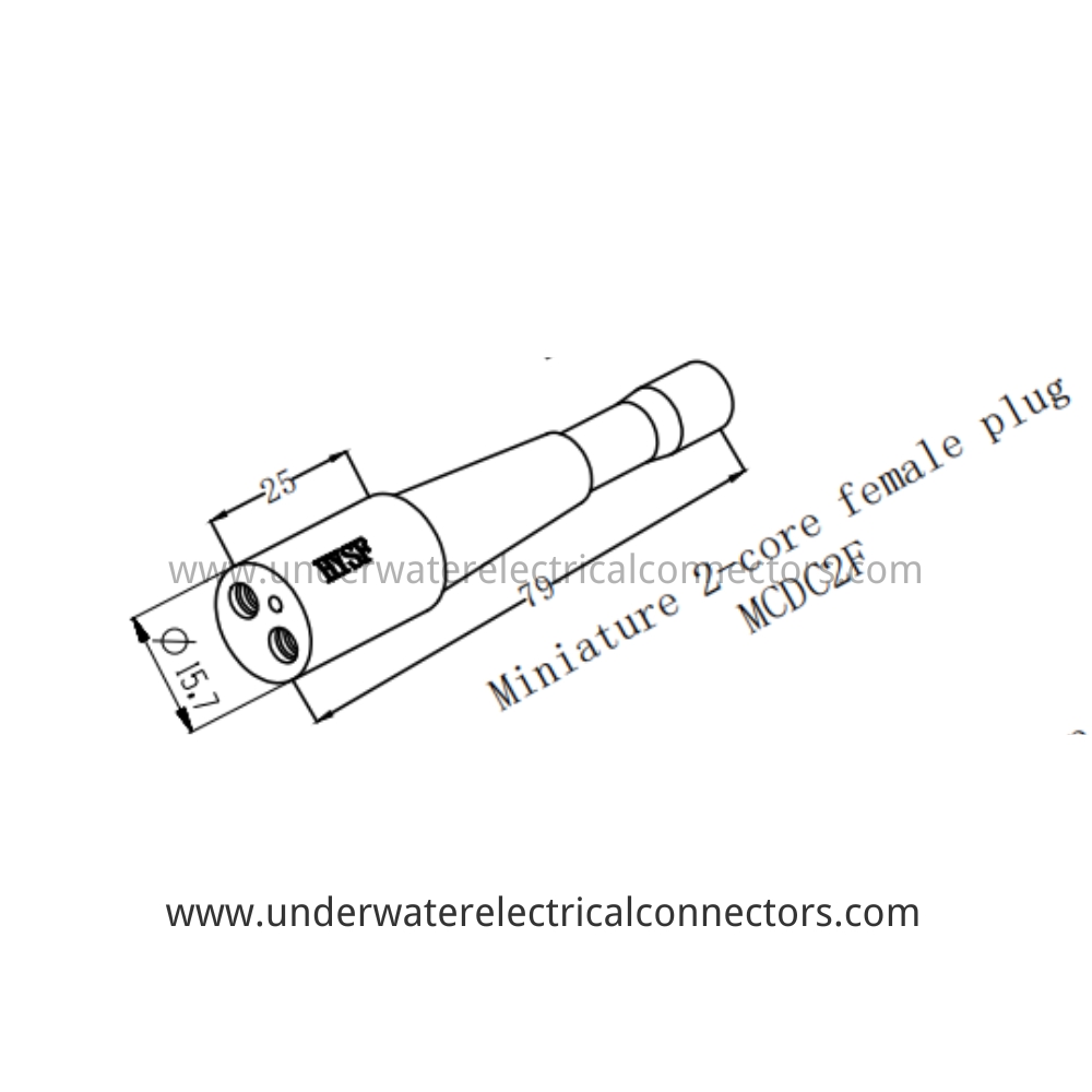 HYSF MCDC2F Miniature 2-core female plug Underwater Connector