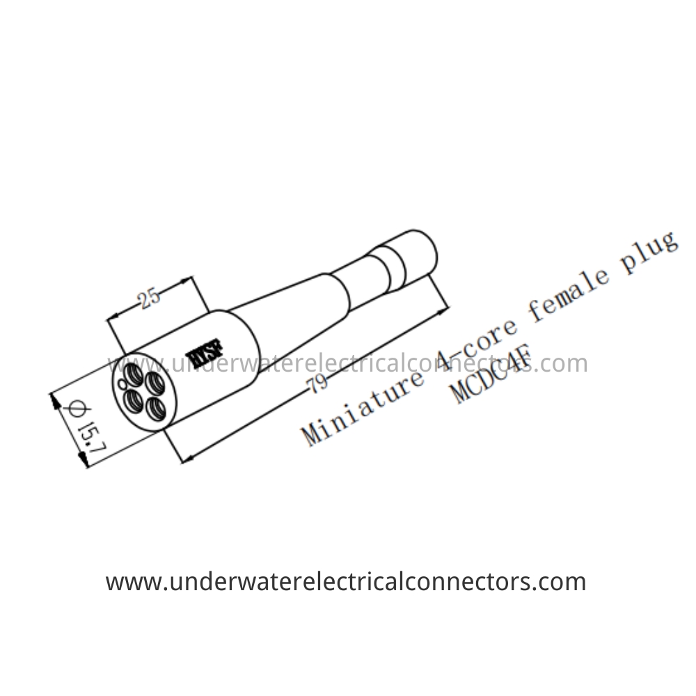 HYSF MCDC4F Miniature 4-core female plug Underwater Connector