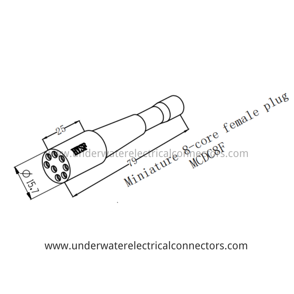 HYSF MCDC8F Miniature 8-core female plug Underwater Connector