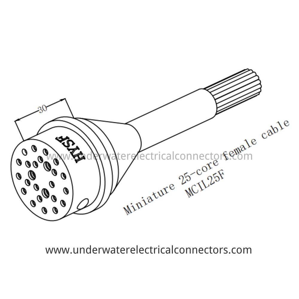HYSF MCIL25F Miniature 25-core female cable Underwater Connector
