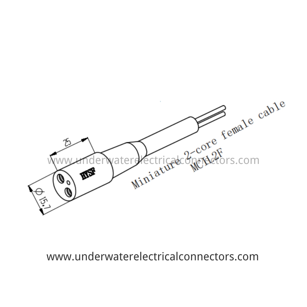 HYSF MCIL2F Miniature 2-core female cable Underwater Connector
