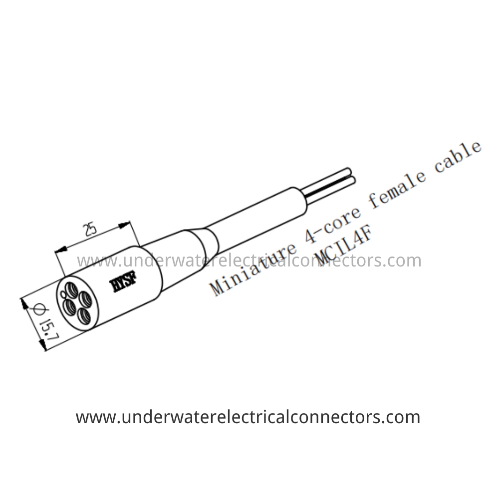 HYSF MCIL4F Miniature 4-core female cable Underwater Connector