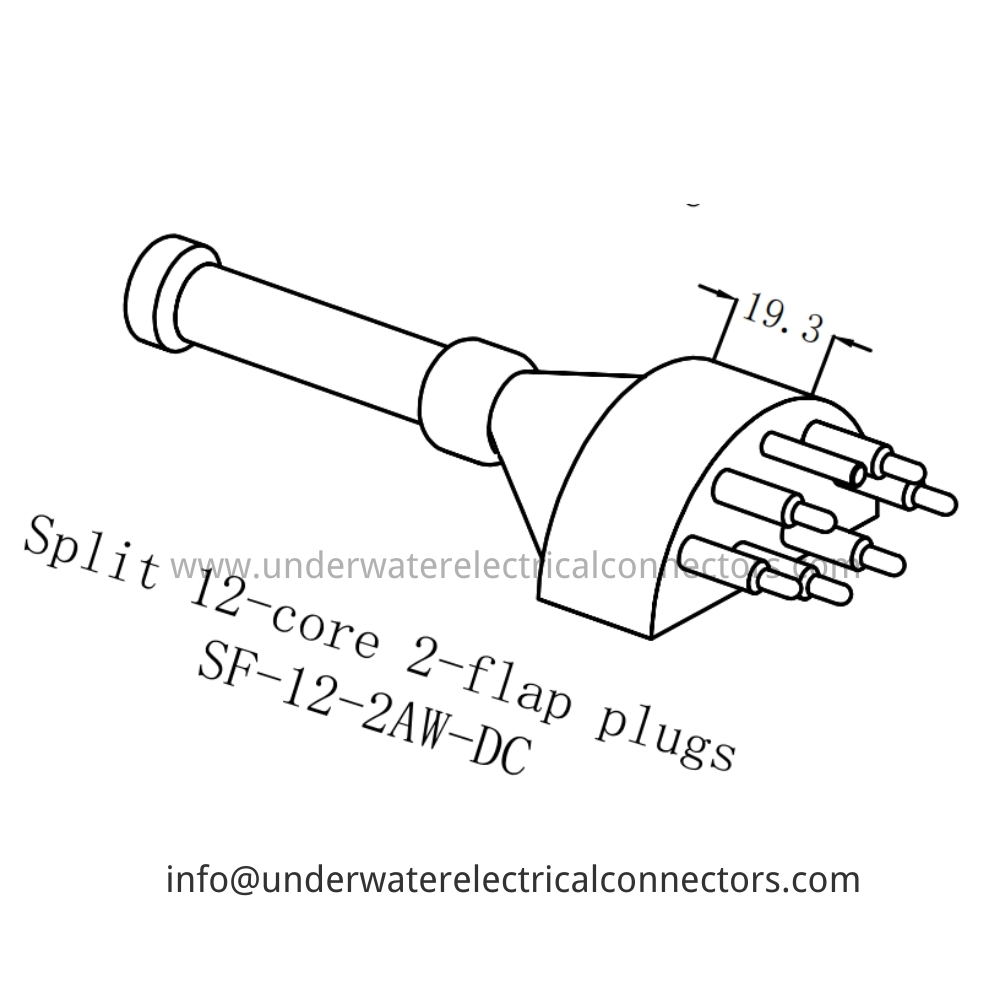 HYSF SF-12-2AW-DC Split 12-core 2-flap plugs Underwater Connector