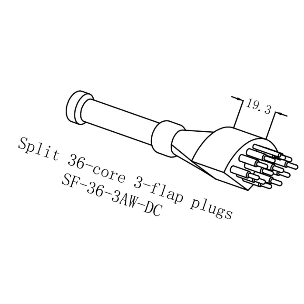 HYSF SF-36-3AW-DC Split 36-core 3-flap plugs Underwater Connector