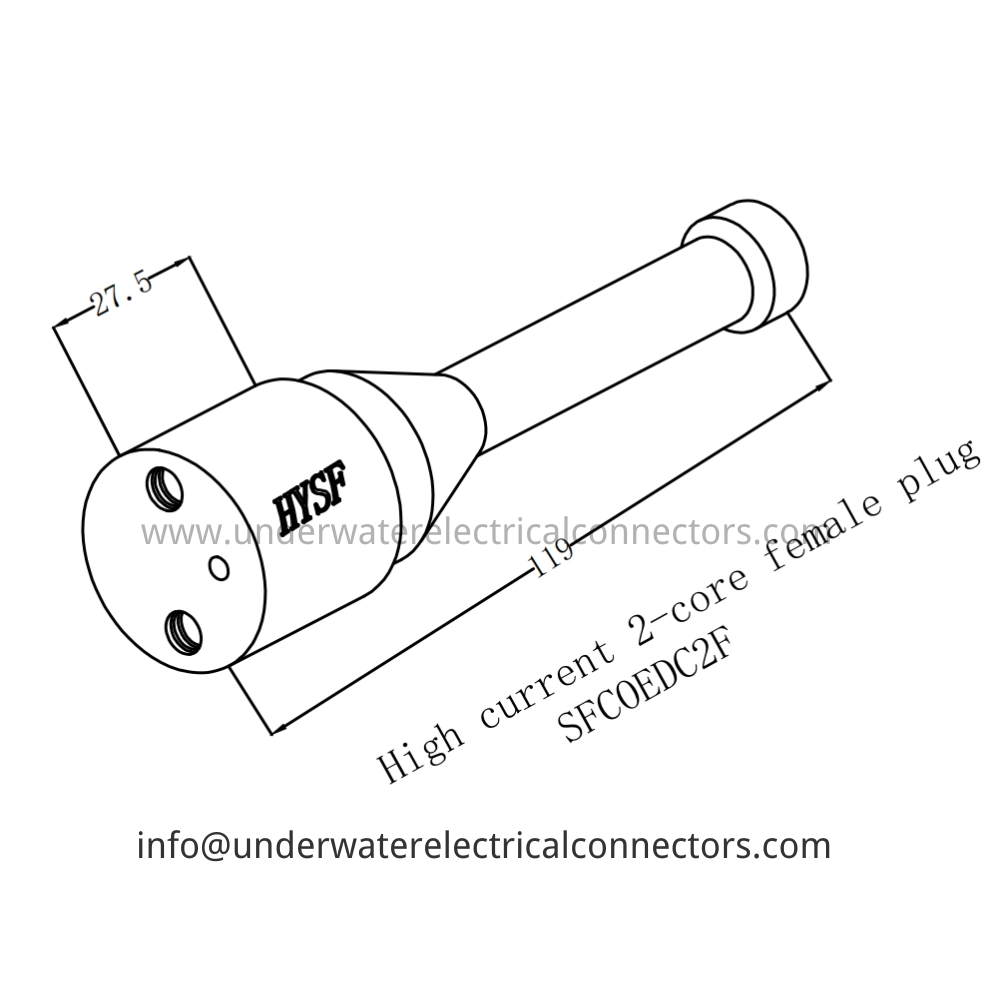 HYSF SFCOEDC2F High current 2-core female plug Underwater Connector