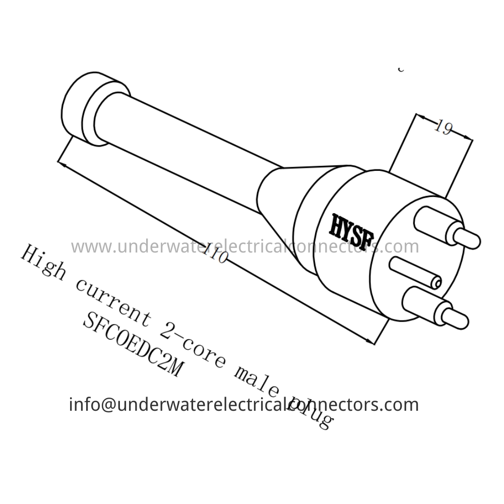 HYSF SFCOEDC2M High current 2-core male plug Underwater Connector