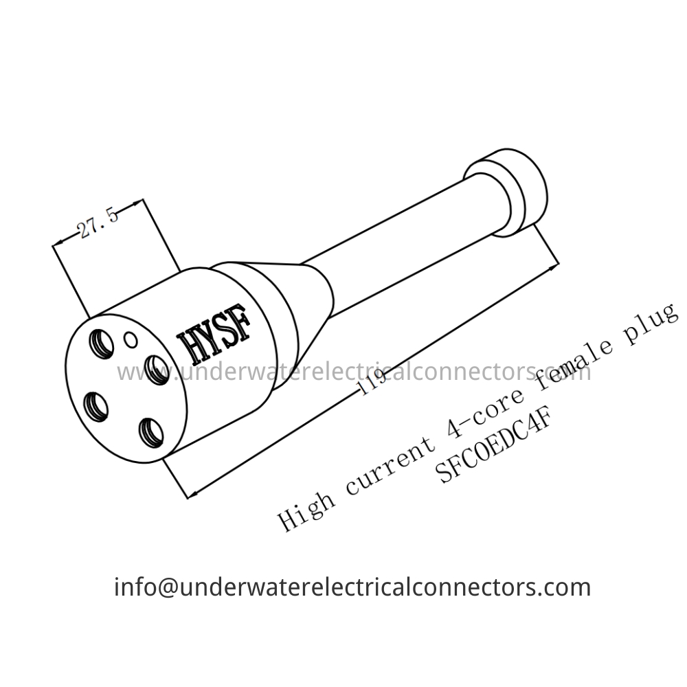 HYSF SFCOEDC4F High current 4-core female plug Underwater Connector