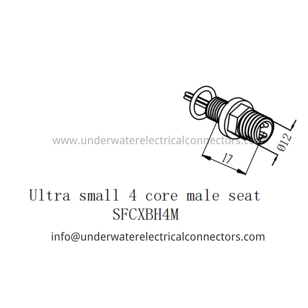 HYSF SFCXBH4M Ultra small 4 core male seat Underwater Connector
