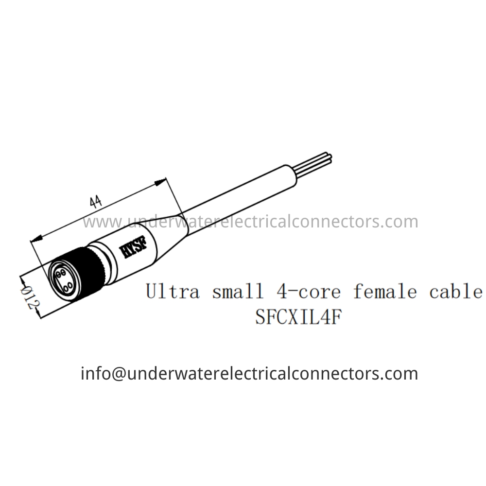 HYSF SFCXIL4F Ultra small 4-core female cable Underwater Connector