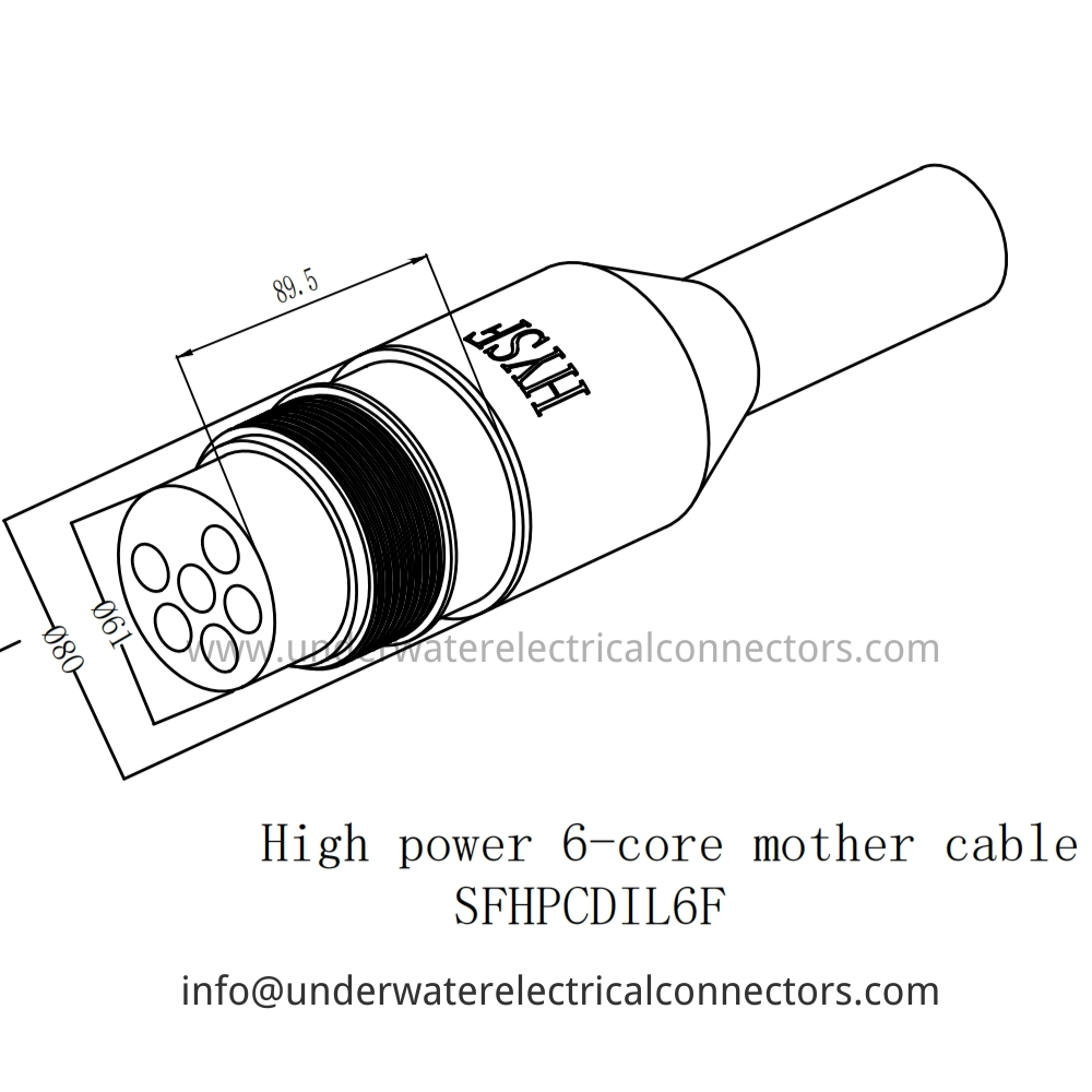 HYSF SFHPCDIL6F High power 6-core mother cable Underwater Connector