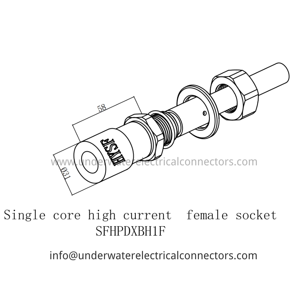 HYSF SFHPDXB H1F Single core high current female socket Underwater Connector