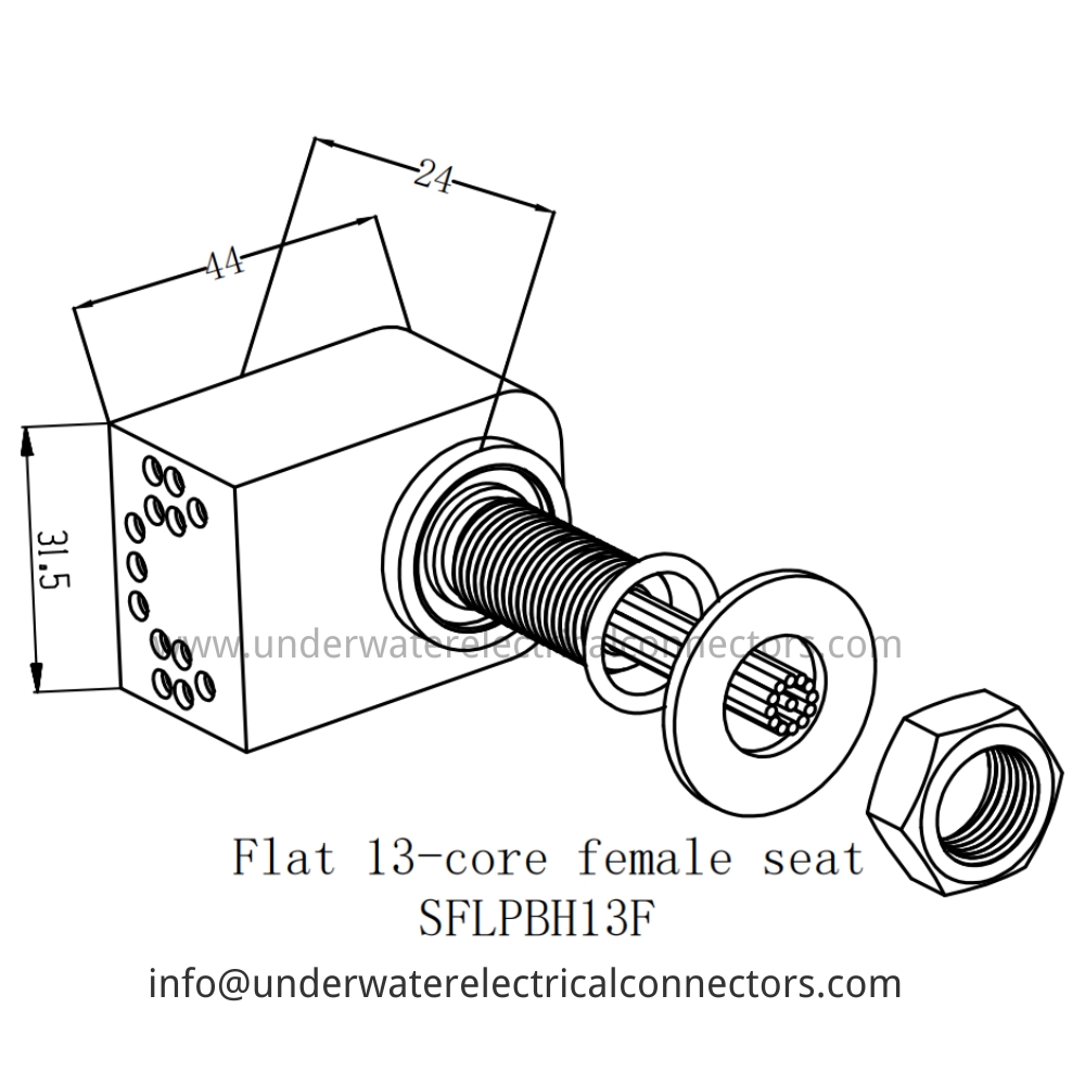 HYSF SFLPBH13F Flat 13-core female seat Underwater Connector