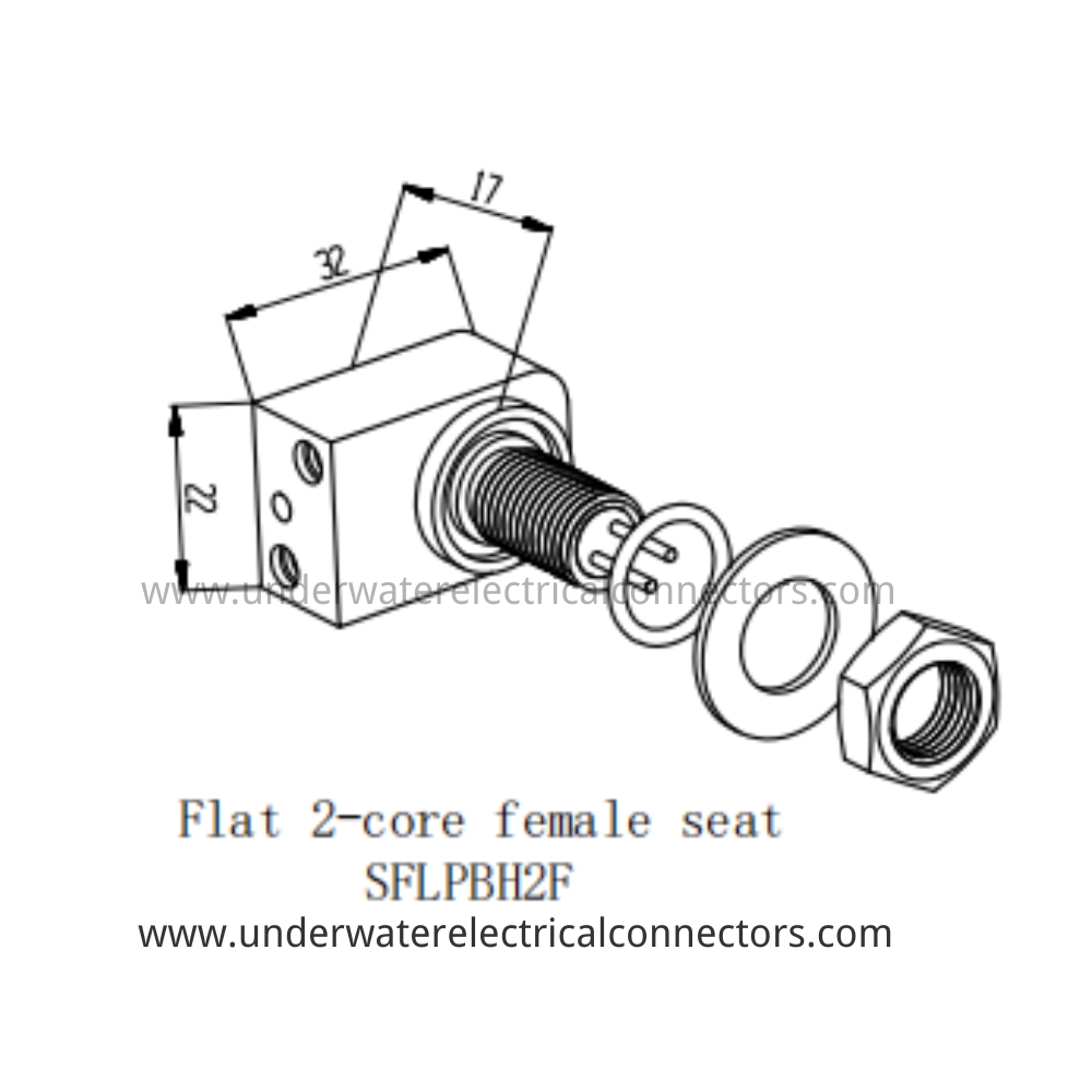 HYSF SFLPBH2F Flat 2-core female seat Underwater Connector