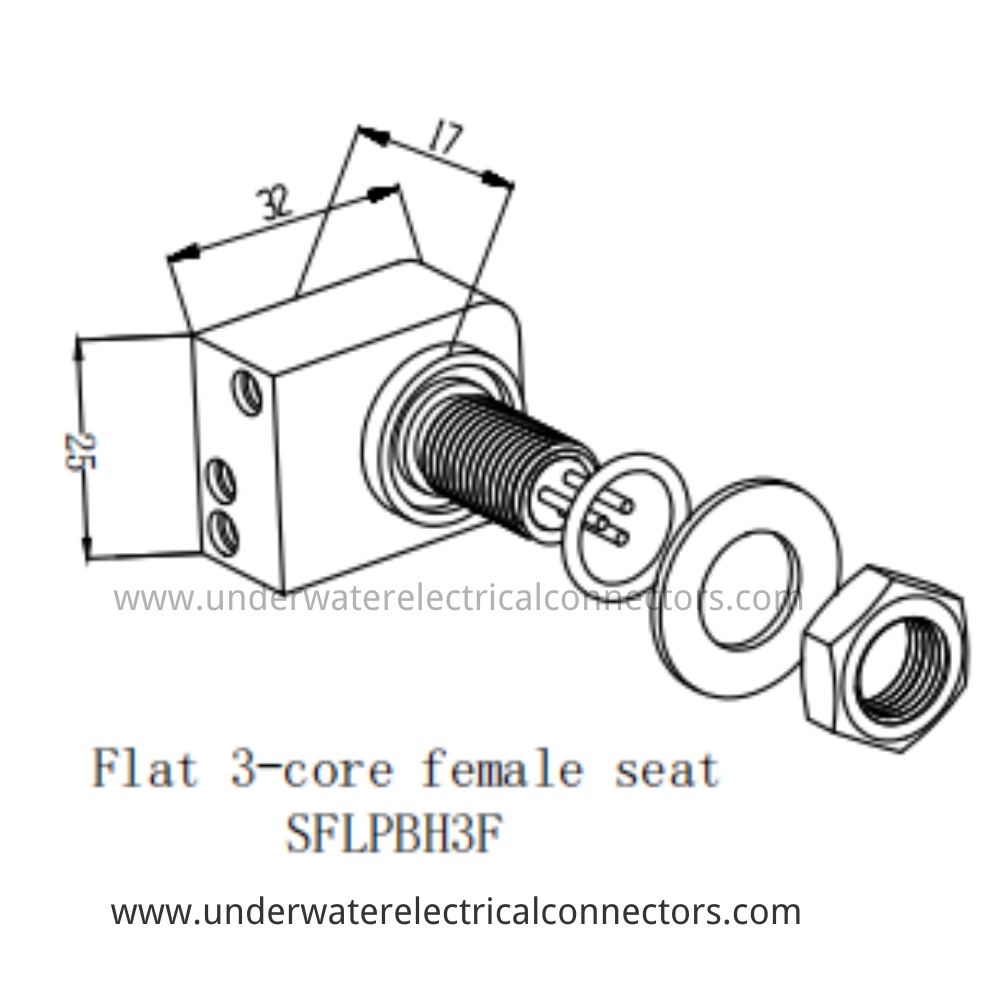 HYSF SFLPBH3F Flat 3-core female seat Underwater Connector