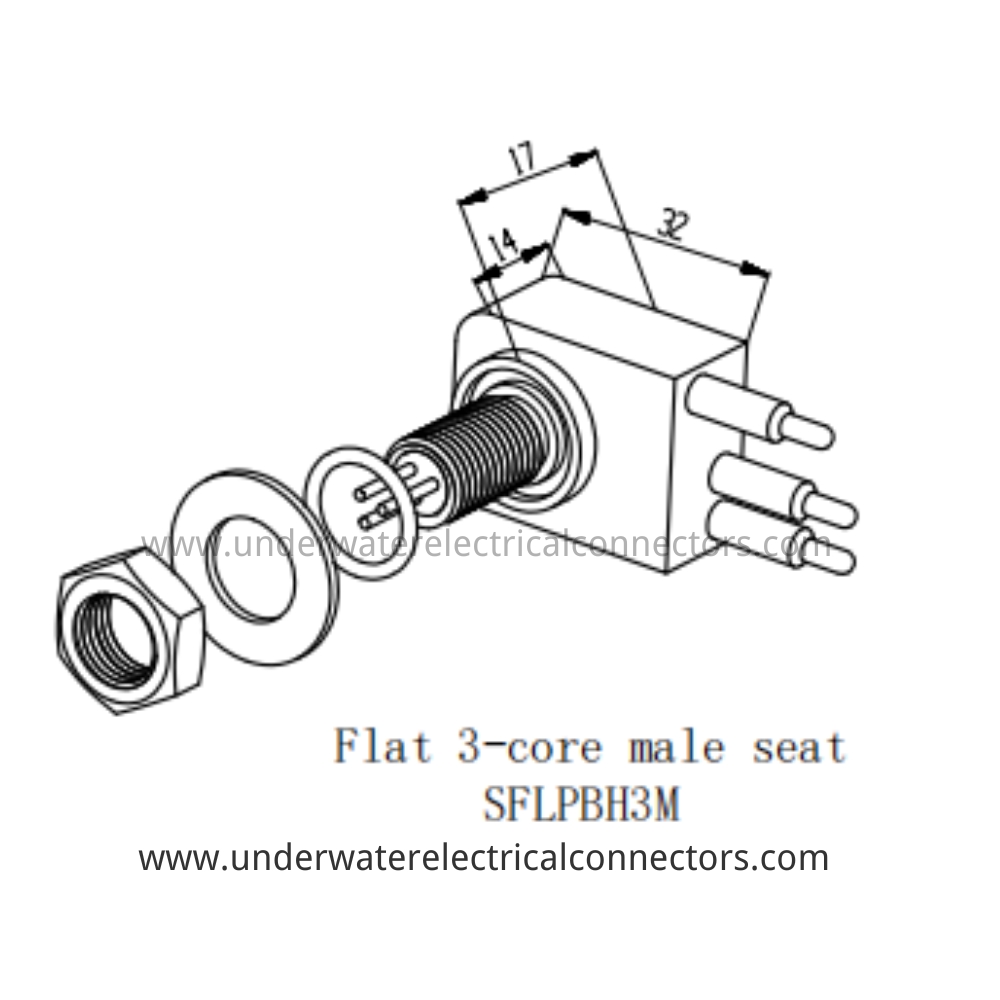 HYSF SFLPBH3M Flat 3-core male seat Underwater Connector
