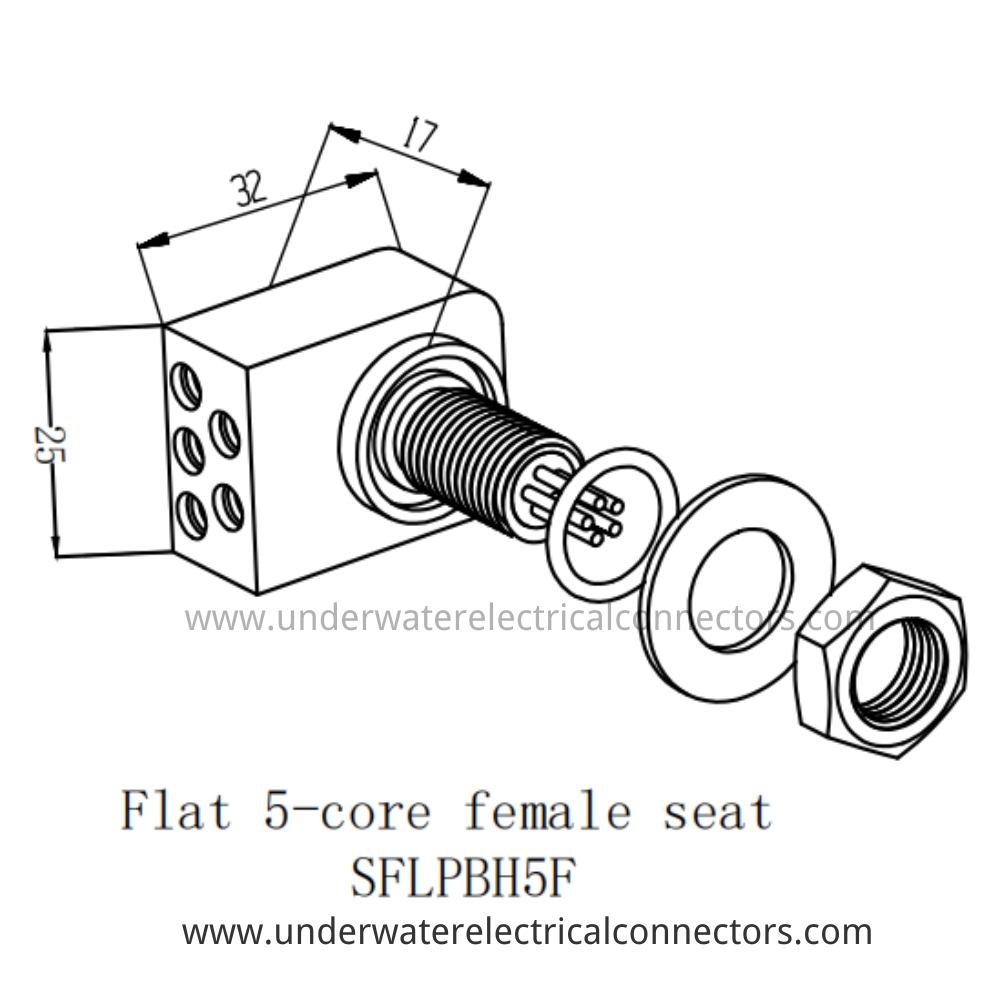 HYSF SFLPBH5F Flat 5-core female seat Underwater Connector