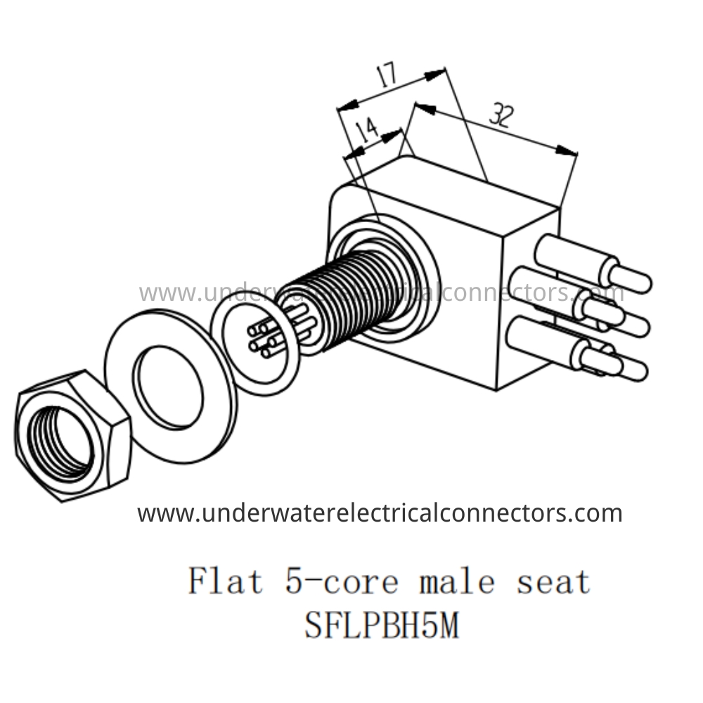 HYSF SFLPBH5M Flat 5-core male seat Underwater Connector