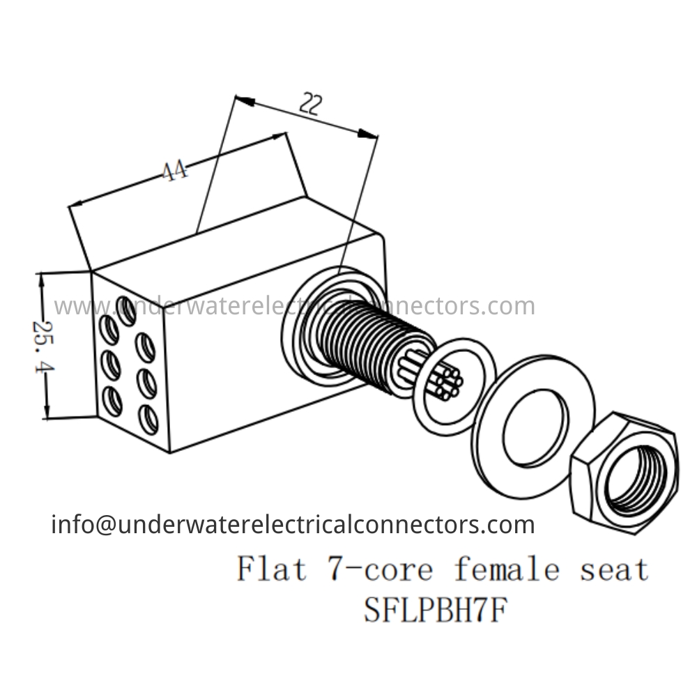 HYSF SFLPBH7F Flat 7-core female seat Underwater Connector