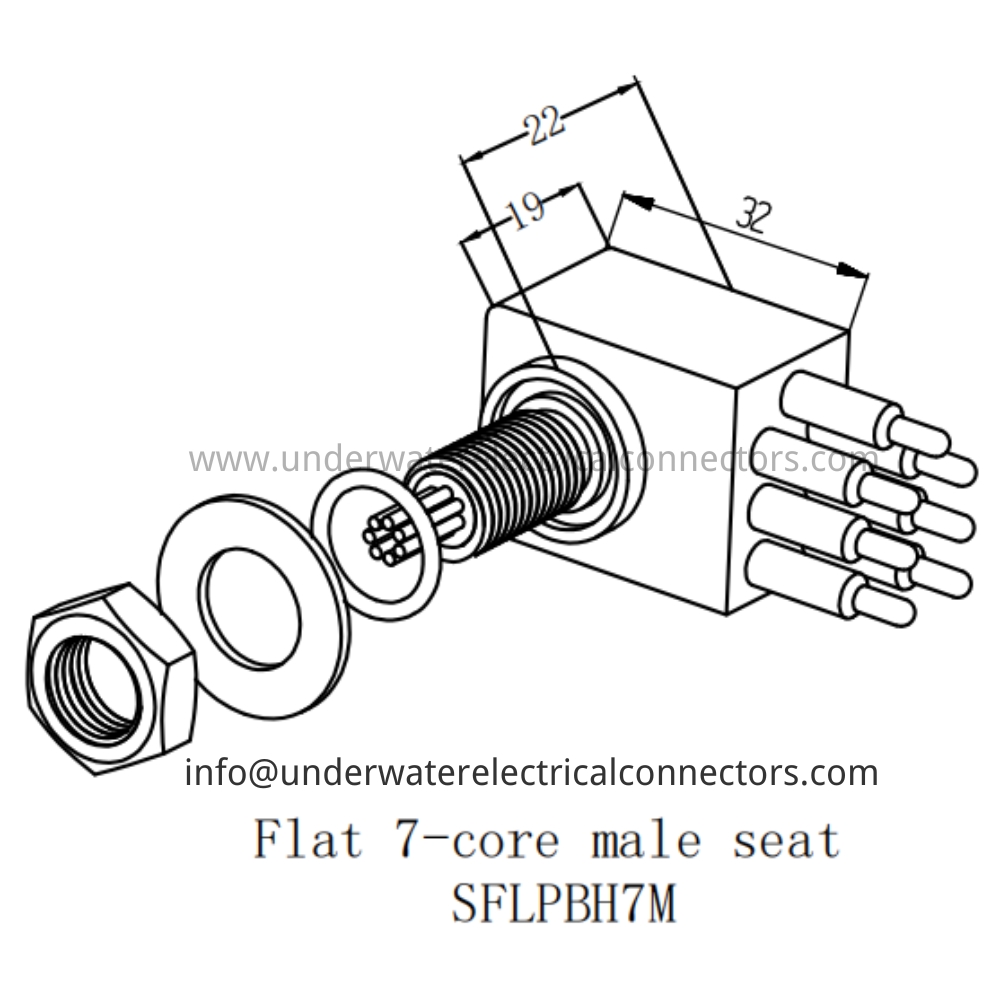 HYSF SFLPBH7M Flat 7-core male seat Underwater Connector