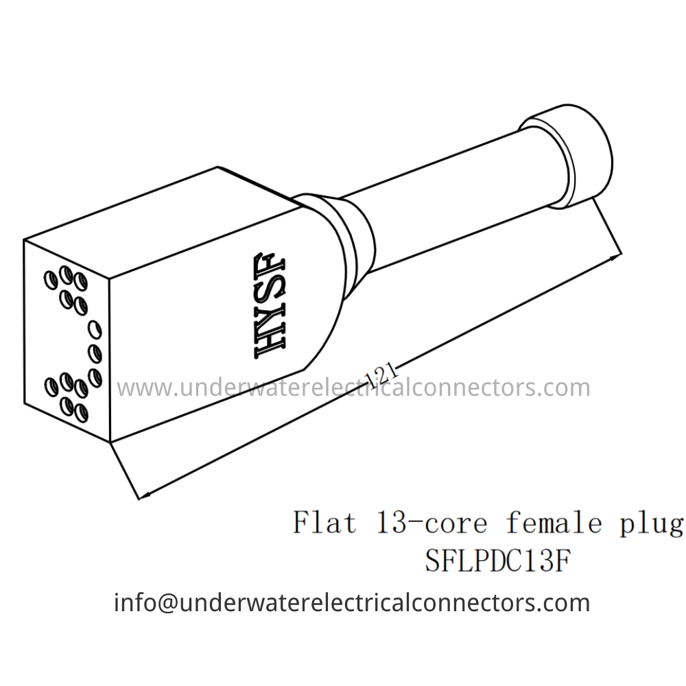 HYSF SFLPDC13F Flat 13-core female plug Underwater Connector