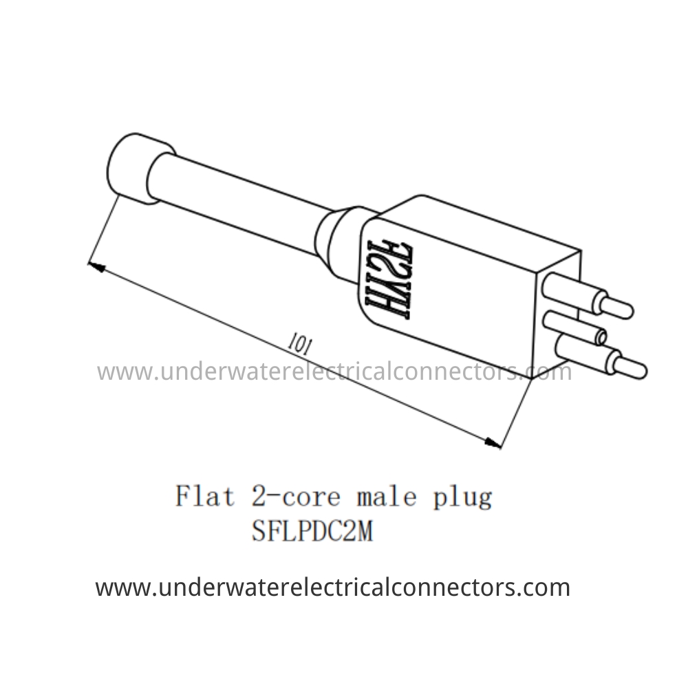 HYSF SFLPDC2M Flat 2-core male plug Underwater Connector