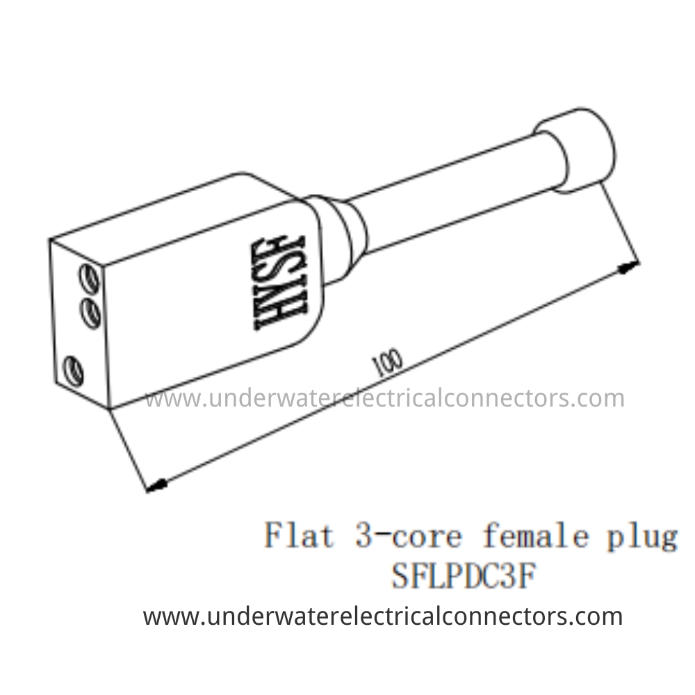 HYSF SFLPDC3F Flat 3-core female plug Underwater Connector