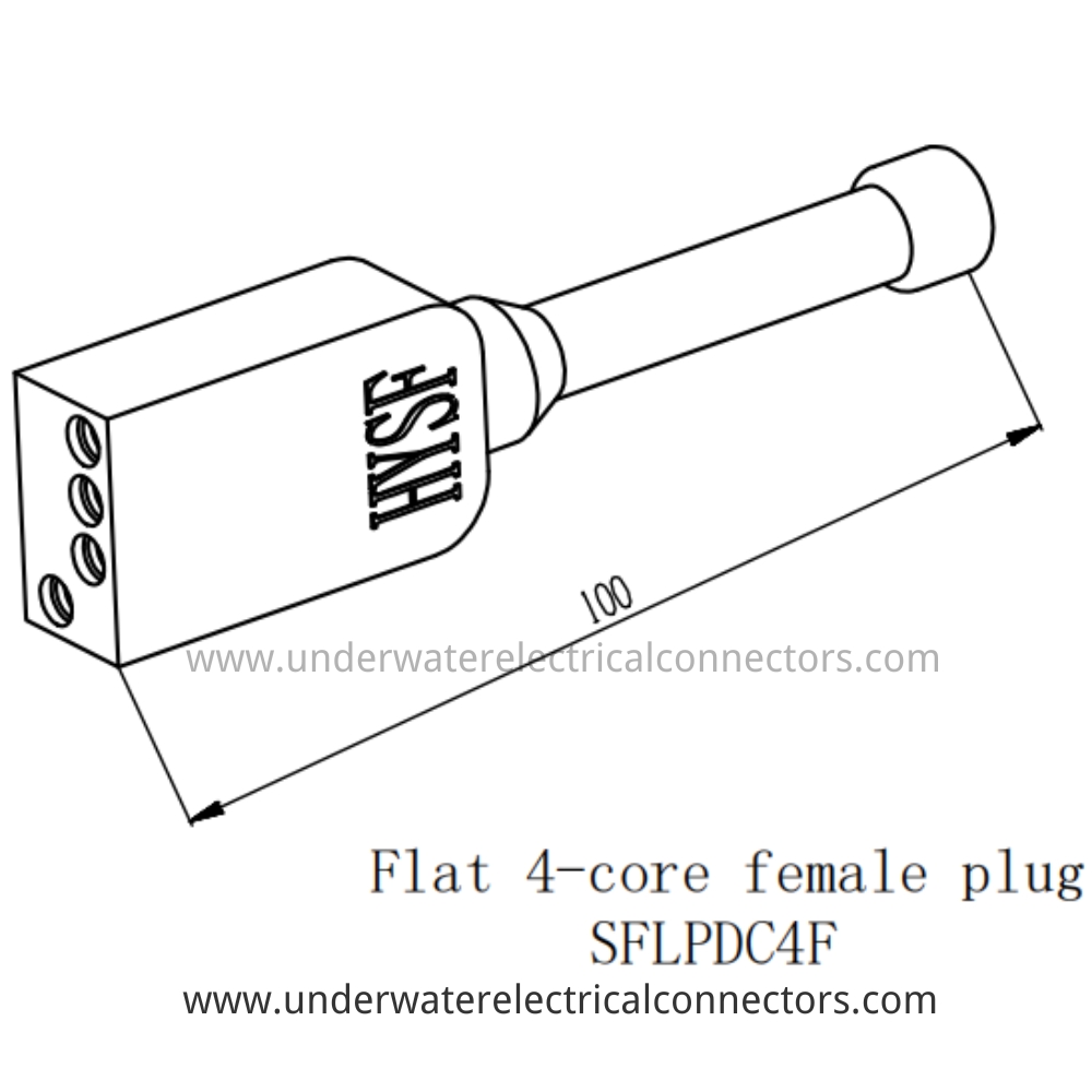 HYSF SFLPDC4F Flat 4-core female plug Underwater Connector