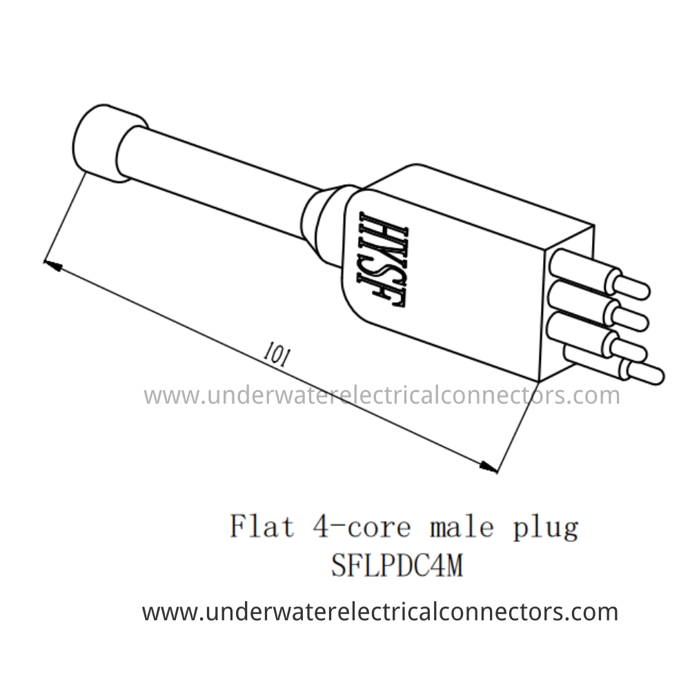 HYSF SFLPDC4M Flat 4-core male plug Underwater Connector