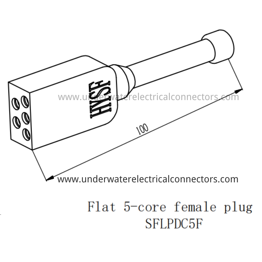 HYSF SFLPDC5F Flat 5-core female plug Underwater Connector