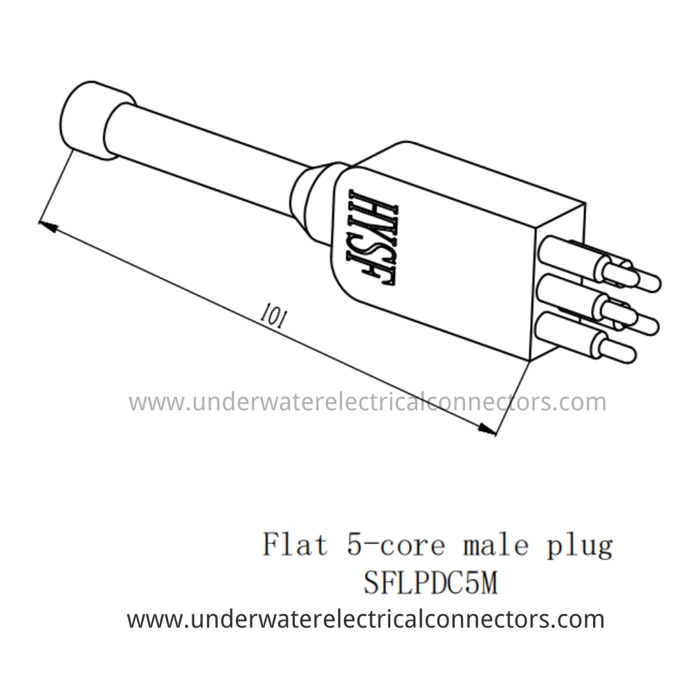 HYSF SFLPDC5M Flat 5-core male plug Underwater Connector