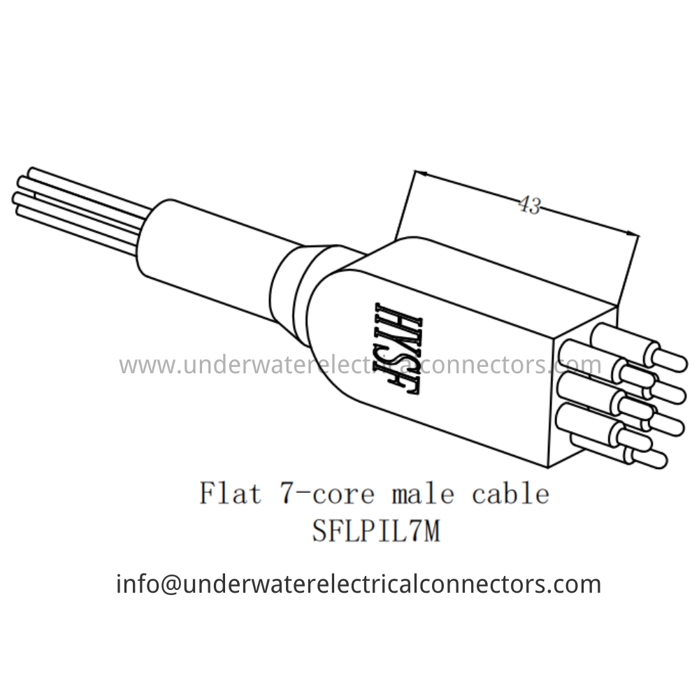 HYSF SFLPIL7M Flat 7-core male cable Underwater Connector
