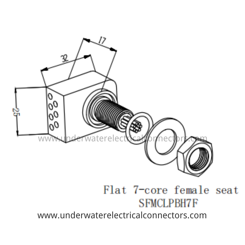 HYSF SFMCLPBH7F Flat 7-core female seat Underwater Connector