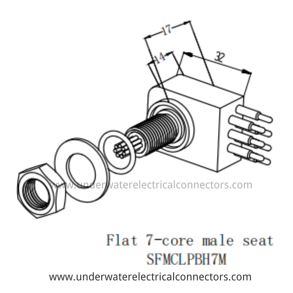 HYSF SFMCLPBH7M Flat 7-core male seat Underwater Connector
