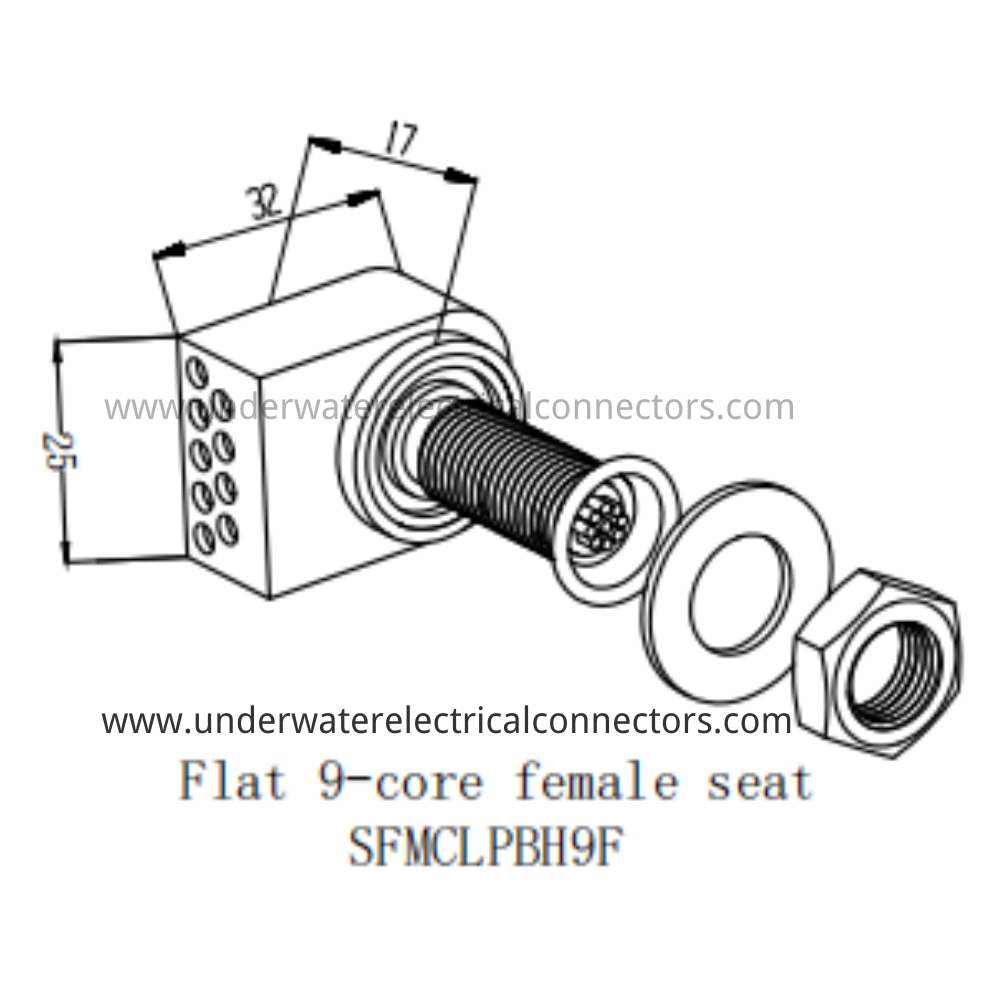 HYSF SFMCLPBH9F Flat 9-core female seat Underwater Connector