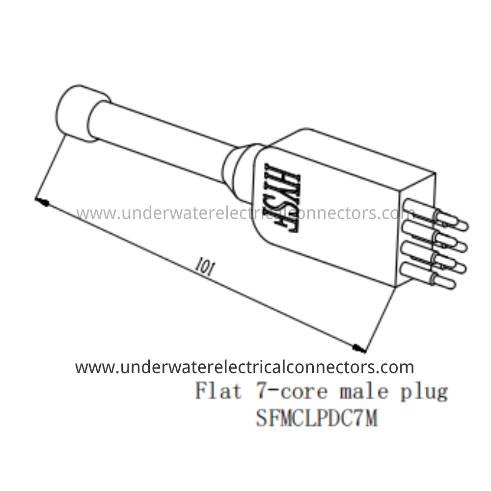 HYSF SFMCLPDC7M Flat 7-core male plug Underwater Connector
