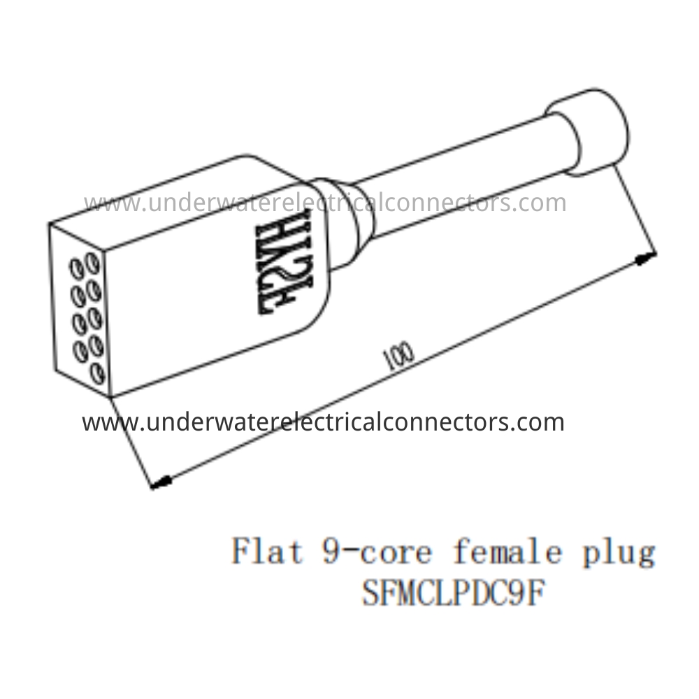 HYSF SFMCLPDC9F Flat 9-core female plug Underwater Connector