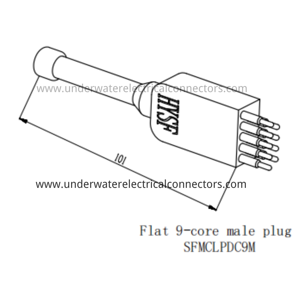 HYSF SFMCLPDC9M Flat 9-core male plug Underwater Connector