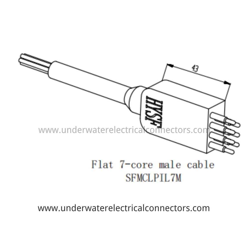 HYSF SFMCLPIL7M Flat 7-core male cable Underwater Connector