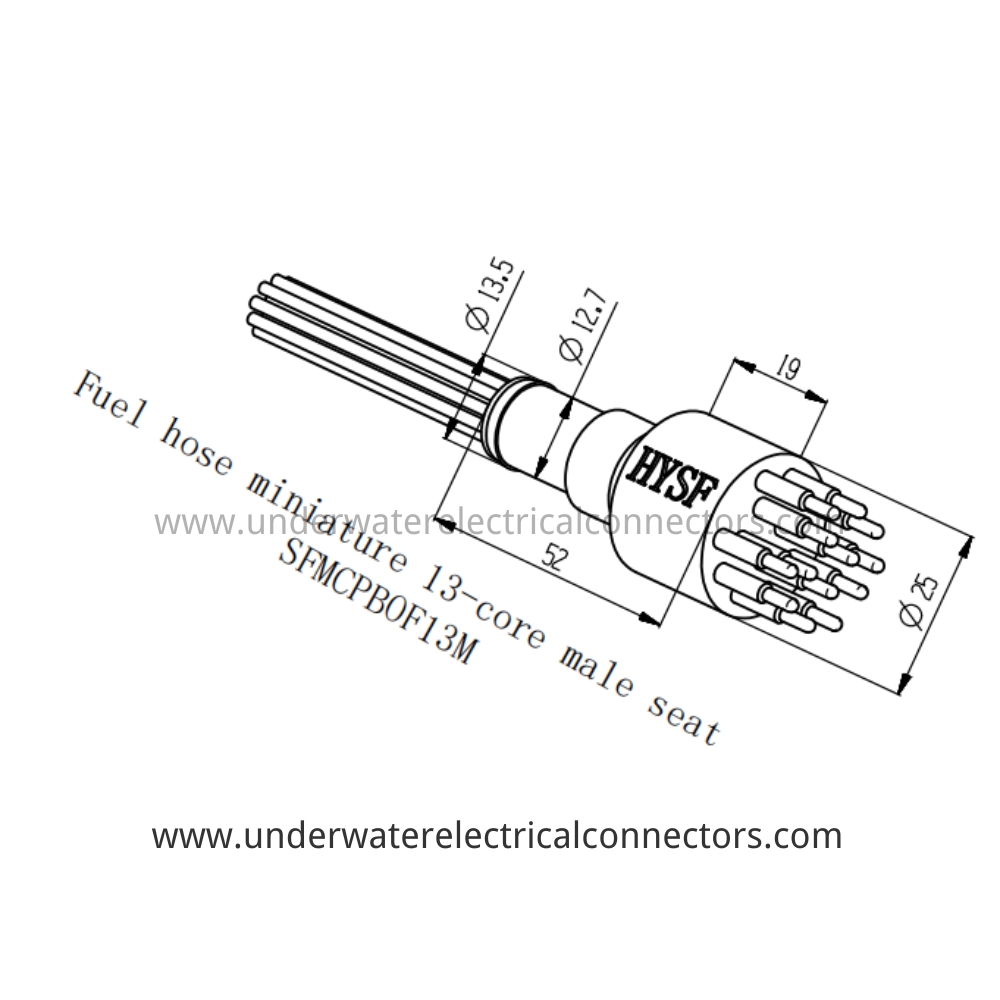 HYSF SFMCPBOF13M Miniature 13-core male seat Fuel hose Underwater Connector