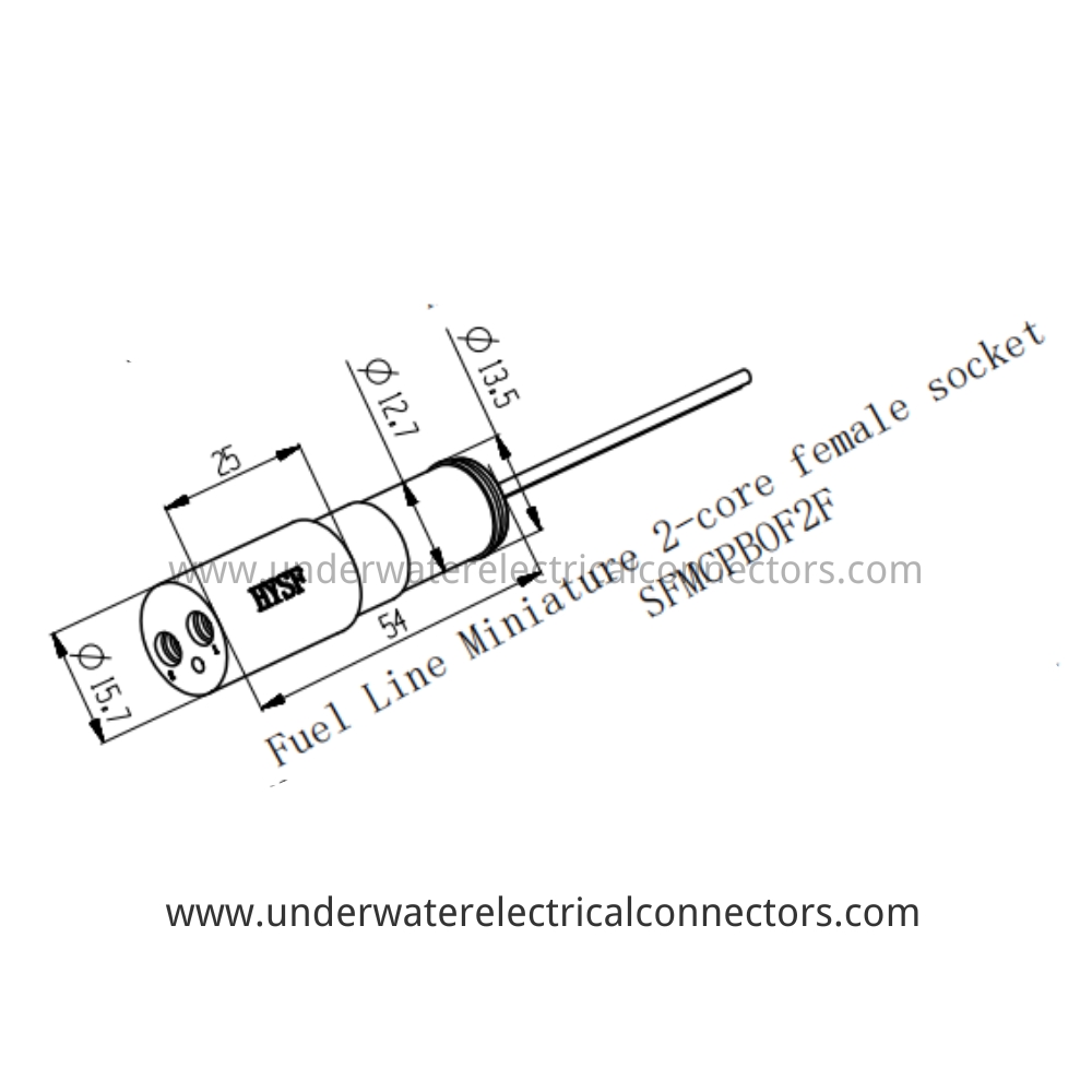 HYSF SFMCPBOF2F Miniature 2-core female socket Fuel Line Underwater Connector